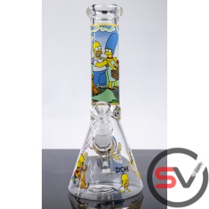 THE SIMPSONS FAMILY PICNIC GLASS WATER PIPE 10inch